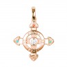Schutzkreuz 585 Rotgold in 18 mm ein Stein