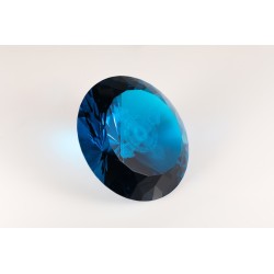 Lichtkristall 15cm rund Azurblau