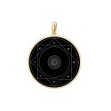 SSH-Amulett mit echtem Obsidian in 925 Silber vergoldet