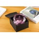 Lichtkristall 15cm rund Rosa