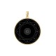 SSH-Amulett 21mm mit echtem Obsidian in 925 Silber vergoldet
