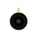 SSH-Amulett 21mm mit echtem Obsidian in 585 Echtgold