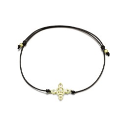 Schutzkreuz als Armband  in 11mm 925 Silber vergoldet