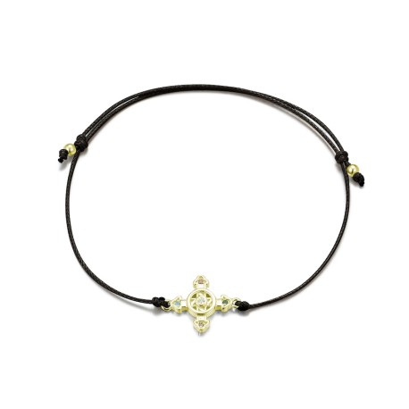 Schutzkreuz als Armband  in 11mm 925 Silber vergoldet